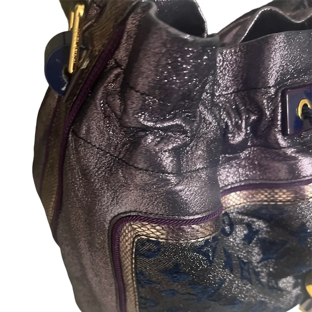Louis Vuitton RARE Purple Monogram Lurex Blue Bird Bag Limited Edition